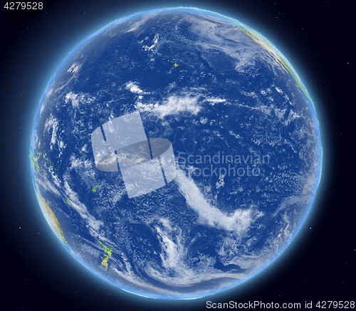 Image of Pacific Ocean from space