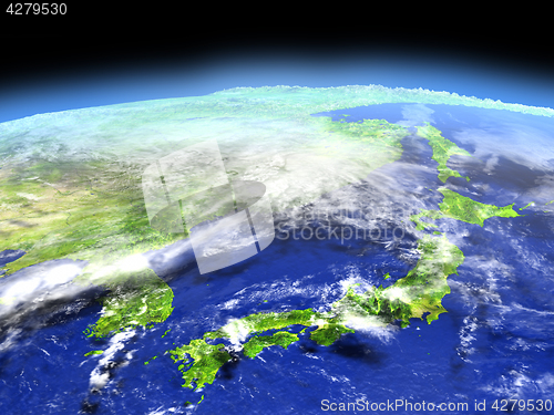 Image of Japan and Koreas from space