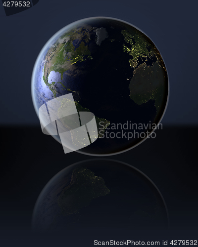 Image of Northern Hemisphere  on dark globe