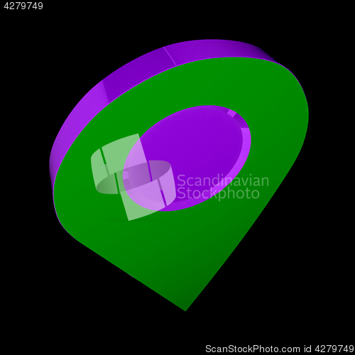 Image of Realistic 3d pointer of map. 3d illustration