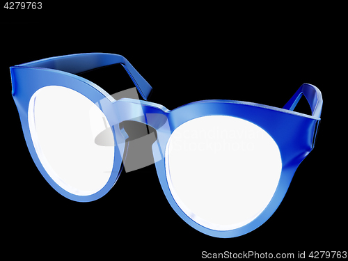 Image of Cool gold sunglasses. 3d illustration