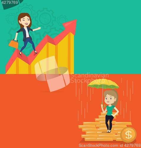 Image of Two business banners with space for text.