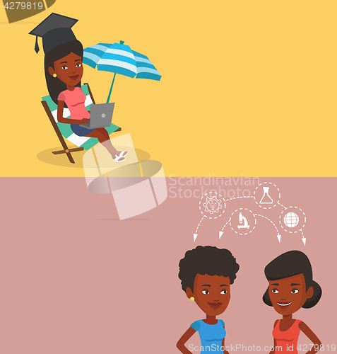 Image of Two educational banners with space for text.