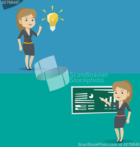 Image of Two educational banners with space for text.