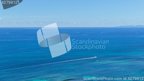 Image of boat sailing in ocean or sea