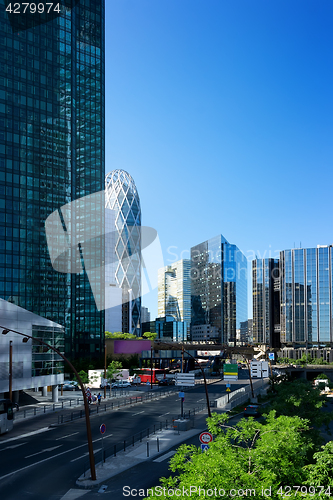 Image of Modern skyscrapers and road