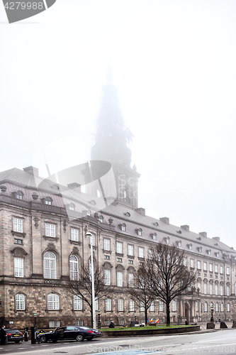 Image of Christiansborg Palace in fog