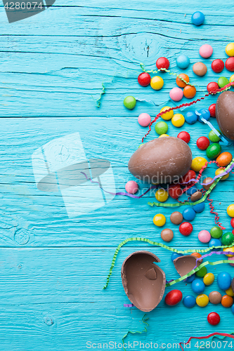Image of Image of chocolate eggs, ribbons