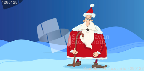 Image of christmas greeting card with santa