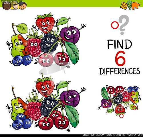 Image of difference game with fruits