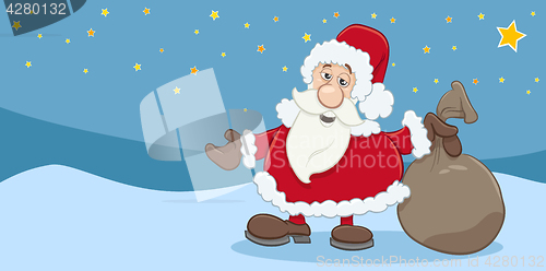 Image of christmas greeting card of santa claus