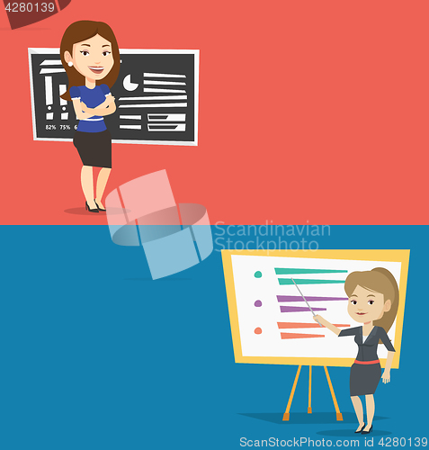 Image of Two educational banners with space for text.