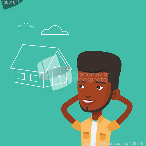 Image of Man dreaming about buying new house.