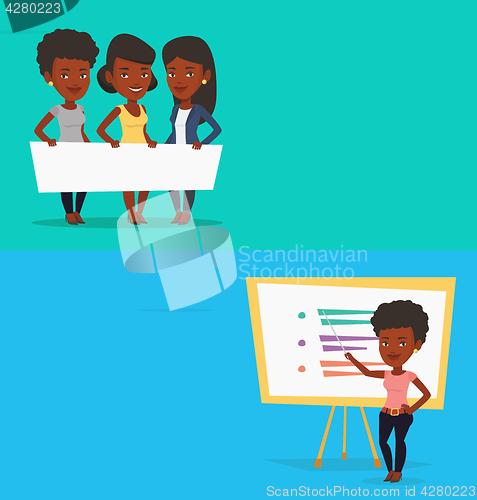 Image of Two educational banners with space for text.