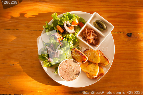 Image of Liver pate and salad