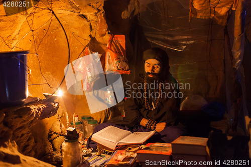 Image of Monk in Siddha Cave