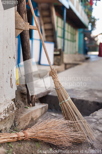 Image of Traditional wooden brooms
