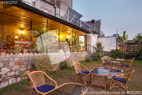 Image of Outdoor cafe tables