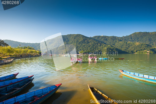 Image of Boats at Fewa Lake, Pokhara