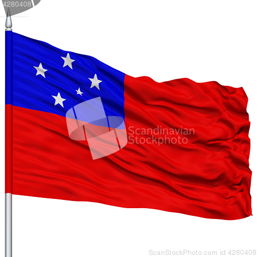 Image of Apia City Flag on Flagpole