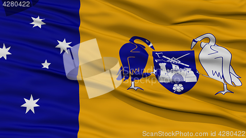 Image of Closeup Canberra City Flag, Australia