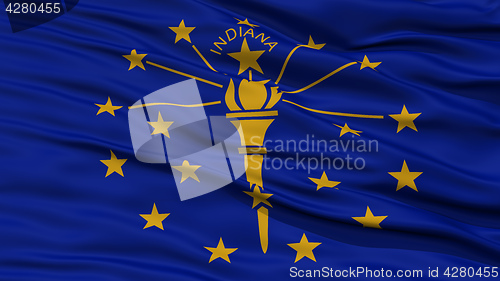 Image of Closeup Indiana Flag, USA state