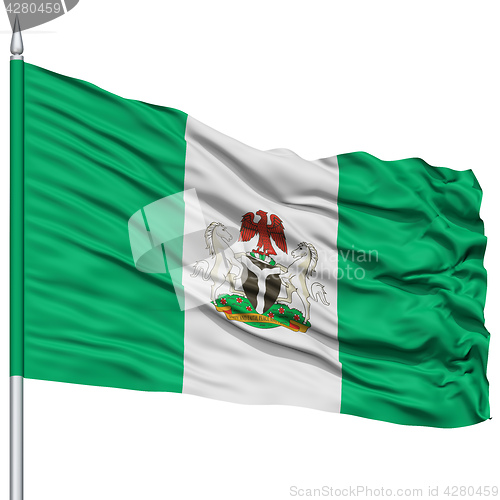 Image of Nigeria City Flag on Flagpole
