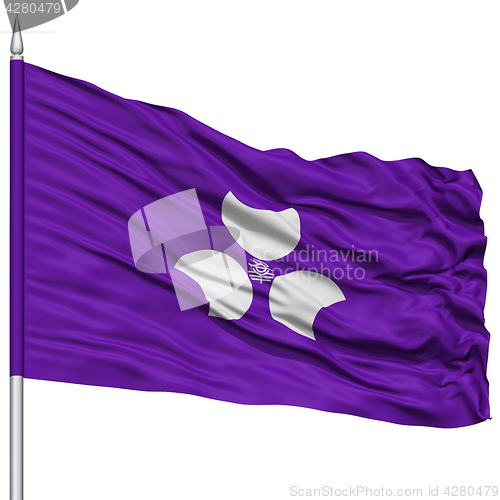 Image of Isolated Gunma Japan Prefecture Flag on Flagpole