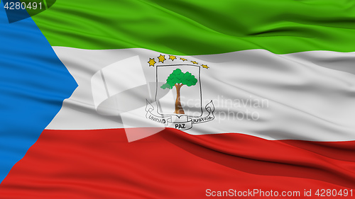 Image of Closeup Equatorial Guinea Flag