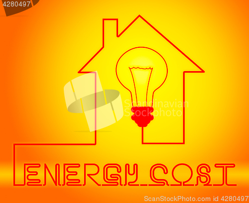 Image of Energy Cost Showing Electric Power 3d Illustration