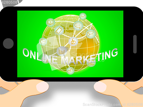 Image of Online Marketing Shows Market Promotions 3d Illustration
