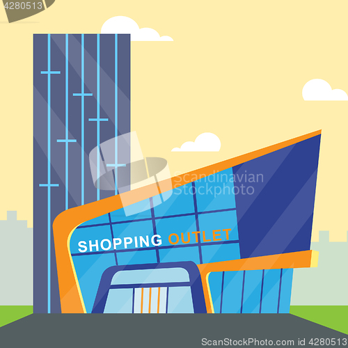 Image of Shopping Outlet Meaning Retail Commerce 3d Illustration