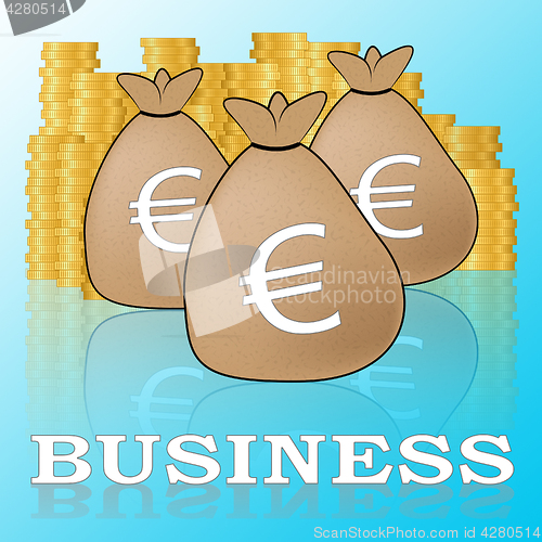 Image of Euro Business Means Biz In Europe 3d Illustration