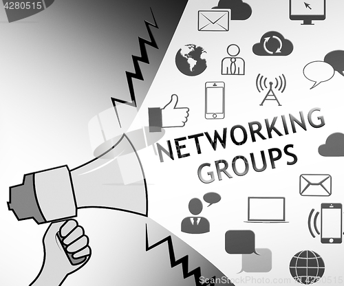 Image of Networking Groups Representing Global Communications 3d Illustra
