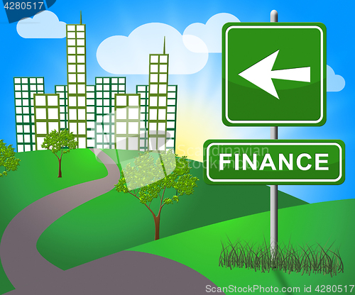 Image of Finance Sign Represents Financial Investment 3d Illustration