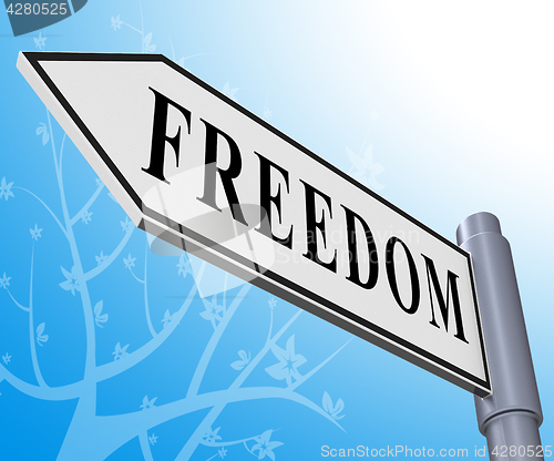 Image of Freedom Sign Meaning Get Away 3d Illustration