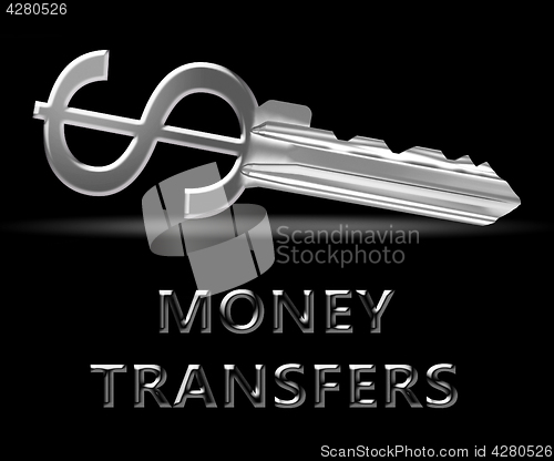 Image of Money Transfers Mean Online Payment 3d Illustration