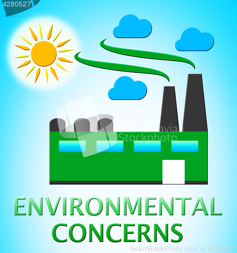 Image of Environment Concerns Factory Shows Nature 3d Illustration
