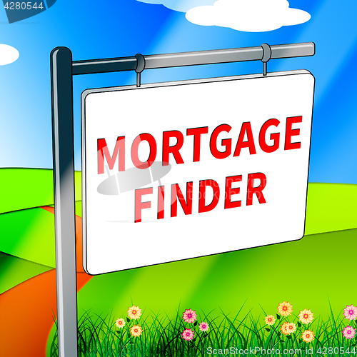 Image of Mortgage Finder Represents Loan Search 3d Illustration