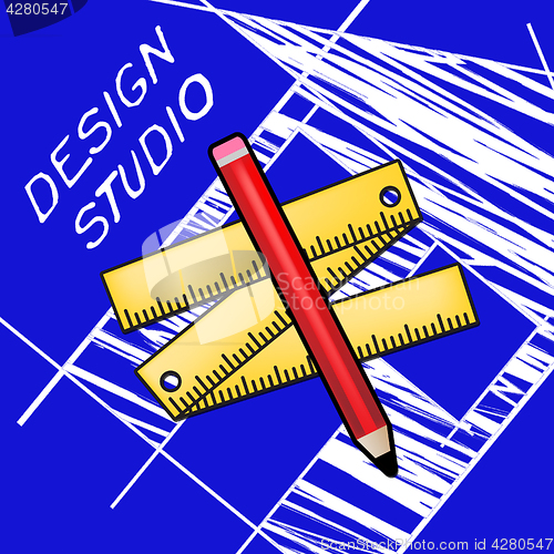 Image of Design Studio Meaning Designer Office 3d Illustration