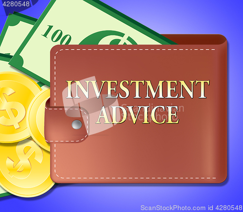 Image of Investment Advice Meaning Invested Information 3d Illustration