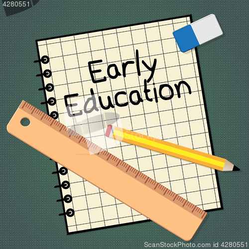 Image of Early Education Represents Kids School 3d Illustration