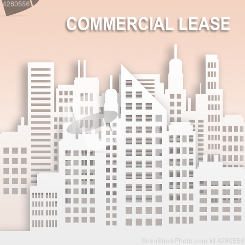 Image of Commercial Lease Represents Office Property Buildings 3d Illustr