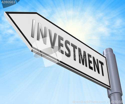 Image of Investment Sign Means Trade Investing 3d Illustration