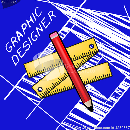 Image of Graphic Designer Representing Designing Job 3d Illustration