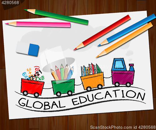 Image of Global Education Meaning World Learning 3d Illustration