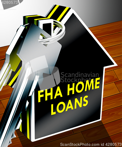 Image of FHA Home Loans Shows Federal Housing 3d Rendering
