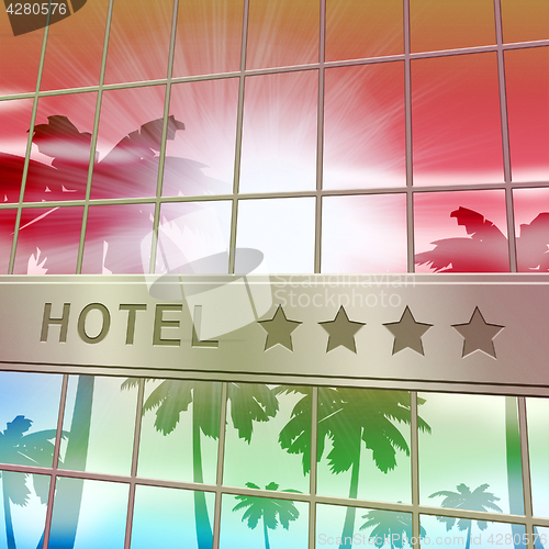 Image of Hotel Lodging Shows Holiday Vacation 3d Illustration