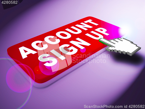 Image of Account Sign Up Indicates Registration Membership 3d Rendering