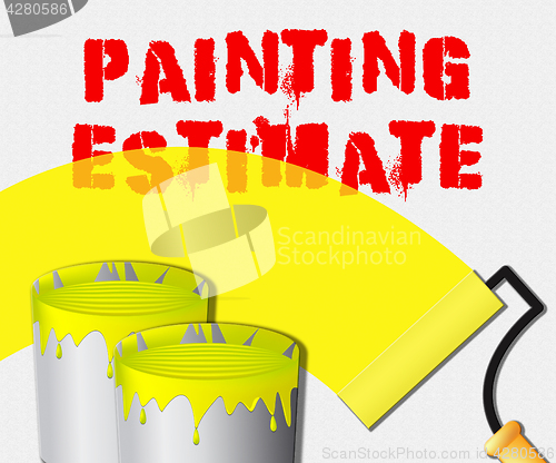 Image of Painting Estimate Displays Renovation Quote 3d Illustration